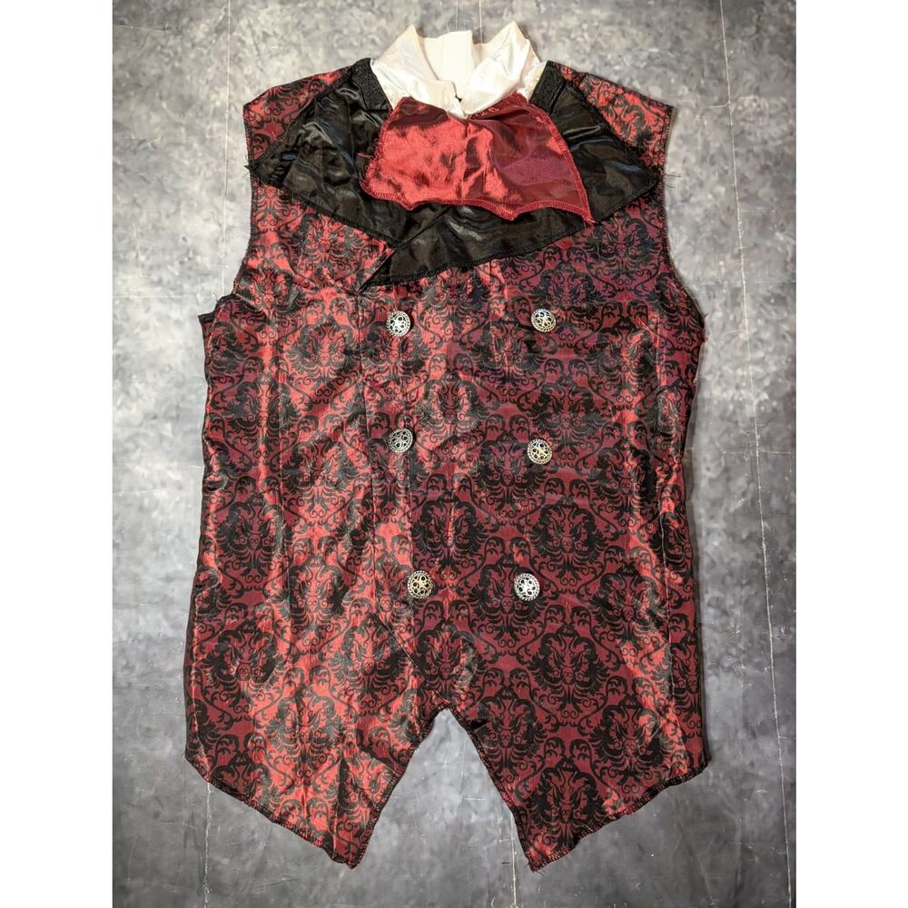 Era Spooky Full Back Red Satin Vampire Vest Halloween Costume Men's L Cosplay